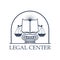 Legal Center Scales of Justice, law open book icon