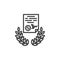 Legal certificate document line icon