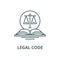 Legal code vector line icon, linear concept, outline sign, symbol