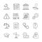 Legal compliance and regulation vector line icons