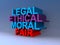 Legal ethical moral fair on blue