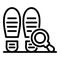 Legal footprints expertise icon, outline style