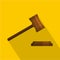 Legal gavel icon, flat style