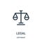 legal icon vector from copyright collection. Thin line legal outline icon vector illustration