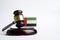 Legal law concept image, judge gavel and flag of UAE