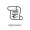 Legal paper icon. Trendy modern flat linear vector Legal paper i