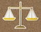 Legal scale of justice flat paper icon
