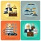 Legal services, law and order, justice vector flat concept set