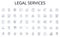 Legal services line icons collection. Retail, Outlet, Supermarket, Departmental, Convenience, Boutique, Hypermarket