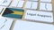 Legal Support text and flag of the Bahamas on the computer keyboard. Online legal service related 3D animation