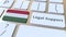 Legal Support text and flag of Hungary on the computer keyboard. Online legal service related 3D animation