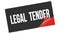 LEGAL  TENDER text on black red sticker stamp