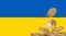 Legalization of cryptocurrencies in Ukraine, Bitcoin and Ukraine flag. Bitcoin in Ukraine