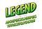 The Legend 3d comical font design, colorful alphabet, typeface.