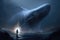 The legend of the Bakekujira a ghostly whale that appears when someone is about to die. AI generation