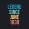 Legend since June 1938 - retro vintage birthday typography design for Tshirt