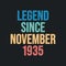 Legend since November 1935 - retro vintage birthday typography design for Tshirt