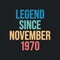 Legend since November 1970 - retro vintage birthday typography design for Tshirt