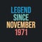 Legend since November 1971 - retro vintage birthday typography design for Tshirt