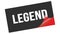 LEGEND text on black red sticker stamp