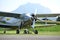 The legendary Antonov An-2 aircraft in the Salzkammergut with the Traunstein in the background