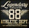 Legendary Athletic Dept. Nyc Varsity Sport vector print and vars