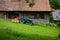 Legendary Czech Zetor 25 tractor in great condition in front of wooden house