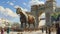 Legendary Deception: Trojan Horse at Ancient Troy Gates