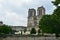 Legendary Paris cathedral Notre Dame. Beautiful Parisian achitecture. Magnificent landmark after destructive fire.