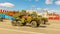 the legendary self-propelled multiple rocket launcher bm-21 rides at the rehearsal of the Victory Parade in Kuybyshev Square