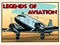 Legends of aviation abstract retro airplane