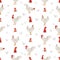 Leghorn Chicken breeds seamless pattern. Poultry and farm animals. Different colors set