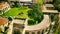 Leghorn, Italy. Aerial view of Fonte del Corallo, old thermal spring