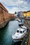LEGHORN, ITALY - OCTOBER 3, 2017: View of the Venezia Nuova district of Livorno, Tuscany, Italy. Travel scenic cityscape postcard