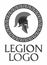 Legion logo. Ancient Greek helmet in a round Greek pattern