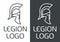 Legion logo. Linear vector graphics. Ancient Greek helmet