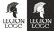 Legion logo. Stylish silhouette of a Greek ancient helmet