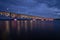 Legions of Marshal Jozef Pilsudski Bridge over Wisla in the night, Plock, Poland