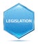 Legislation crystal blue hexagon button