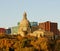 Legislature building at sunset