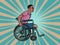 Legless african man disabled veteran in a wheelchair