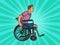 Legless man disabled veteran in a wheelchair