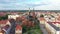 Legnica, Poland. Aerial panorama of city with cathedral