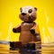 Lego Beaver: A Playful 3d Otter Kind In Plastic Texture