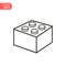 Lego brick block or piece line art vector icon for toy apps and websites