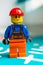 Lego construction worker figurine.