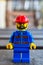 Lego construction worker figurine