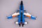 Lego Creator Thunder Wings airplane on gray Lego baseplate. Top view