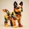 Lego Dog: Benjamin Nekamp\\\'s Digital Art In Crimson And Amber Style