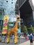 Lego giraffe at the Sony Center, Berlin